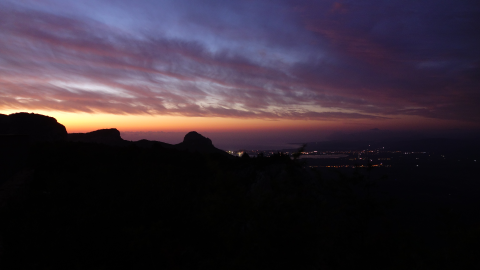 Sonnenuntergang in violett und orange