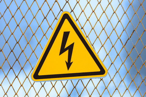warning-sign-yellow-triangle-with-lightning-fence-made-metal-mesh-high-quality-photo