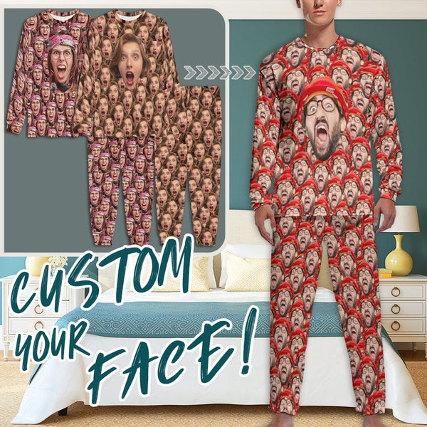 Custom Pajamas with Faces Personalized Photo Seamless Men's Pajama Set –  Custom Face Shirt