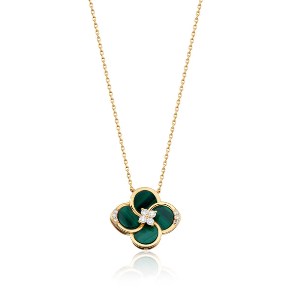 The Lovery Extra Large Malachite Single Clover Necklace | CoolSprings  Galleria