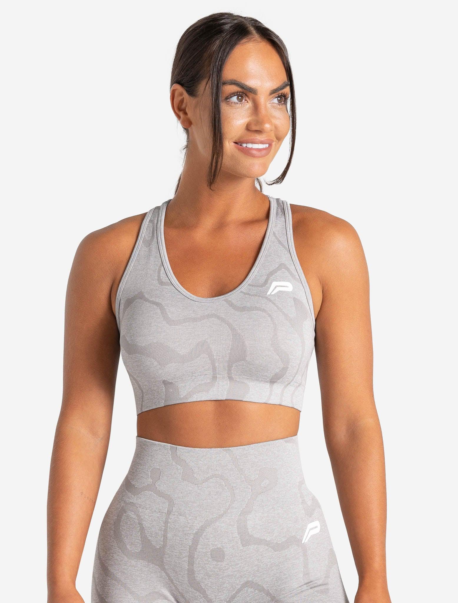 Sustainable Seamless Long Sleeve Crop Top, Cloud Grey