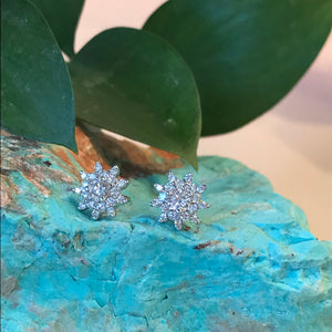 Cluster Diamond Stud Earrings