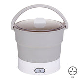 Portable Electric Hotpot Cooker Kettle Steamer Dual Voltage Dormitory Camping Traveling Stainless Steel Base UK Plug