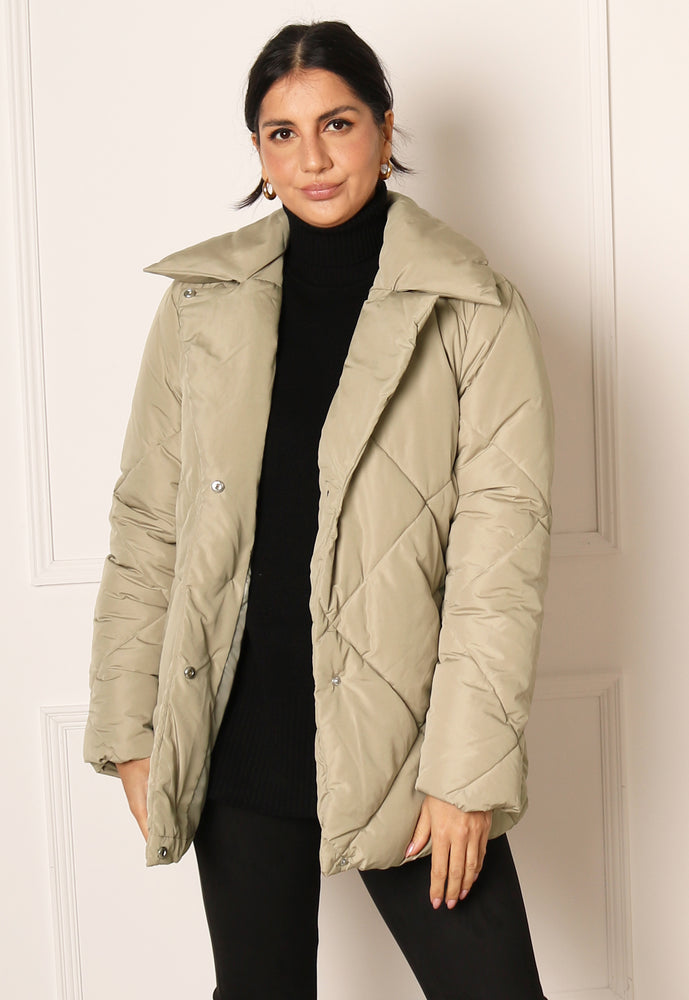 Vero Moda Quilted Bomber Jacket in Natural