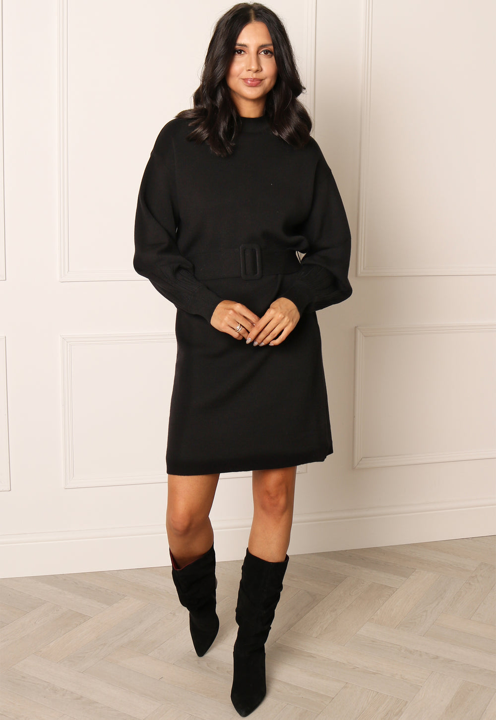 black jumper dress