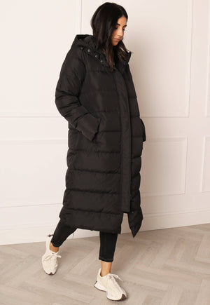 down maxi coat with hood