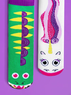 Dragon and Unicorn | Kids Socks | Mismatched Fun Socks - The Sock Monster