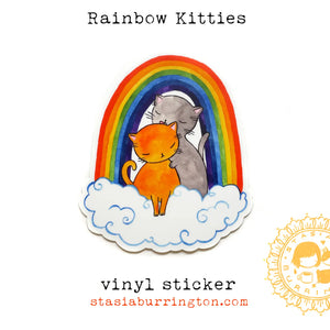 Rainbow Kitties | Vinyl Sticker - The Sock Monster