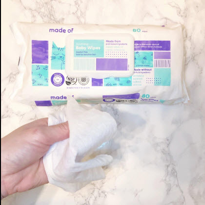 Soothing Organic Baby Wipes - 72 Count - MADE OF