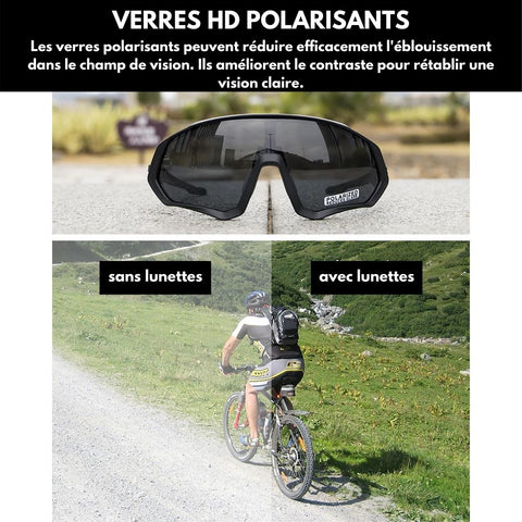 INBIKE Lunette de Soleil Sport pour Running VTT Vélo Cyclisme Lunettes  Polarisées Anti-buée Anti-UV Antireflet avec 5 verres Léger Durable （  Blanc） : : Sports et Loisirs