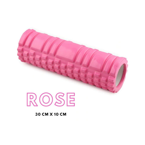 rose-rouleau-massage-foam-roller-black-roll-trigger-point-physiotherapie-recuperation-musculaire-fitness-noeuds-douleur-dos-jambes-bras-pilates