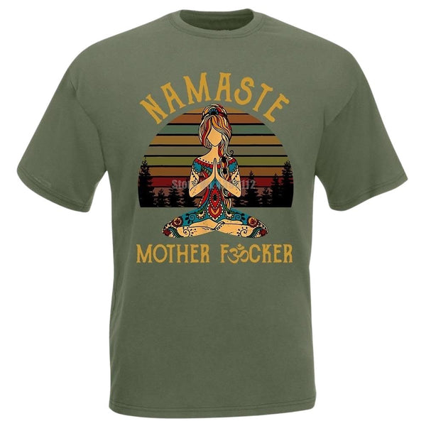 t-shirt humour yoga namaste vert
