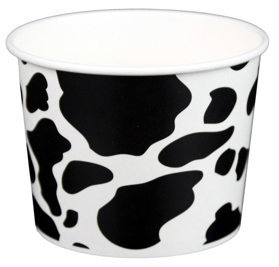 16 oz Cow Print Ice Cream Paper Cups 1000ct