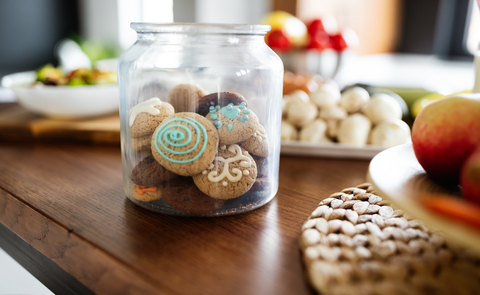 cookies inside glass container