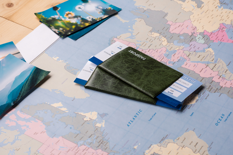 passport with map