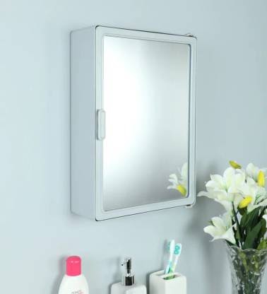 medicine cabinet in bathroom with mirror