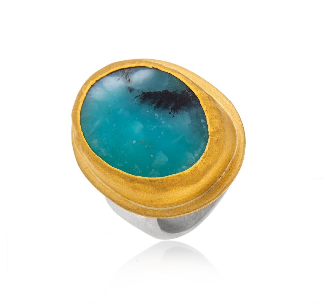 Nava Zahavi Giant Turquoise Ring