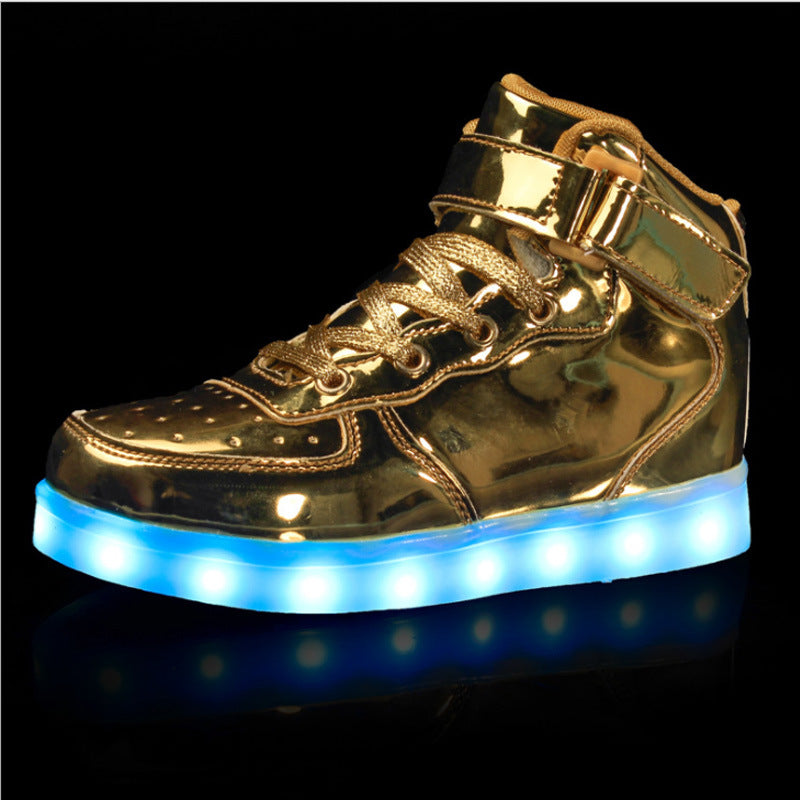 golden shoes that light up