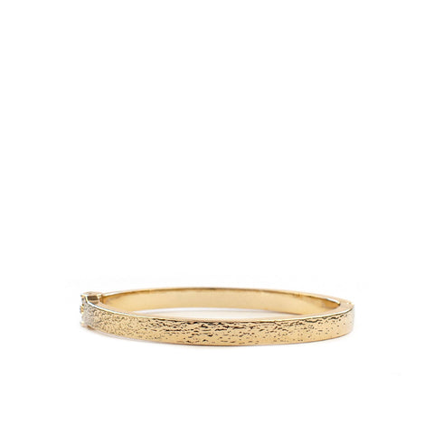 Gold Half Texture Hinge Bangle