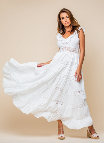 St. Lucia Dress, maxi white dress