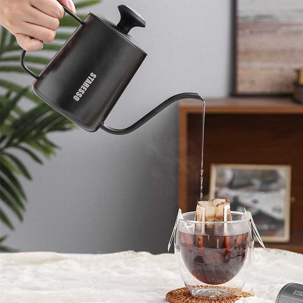 Pour Over Gooseneck Coffee Kettle with Thermometer by Barista Warrior –  Nossa Familia Coffee