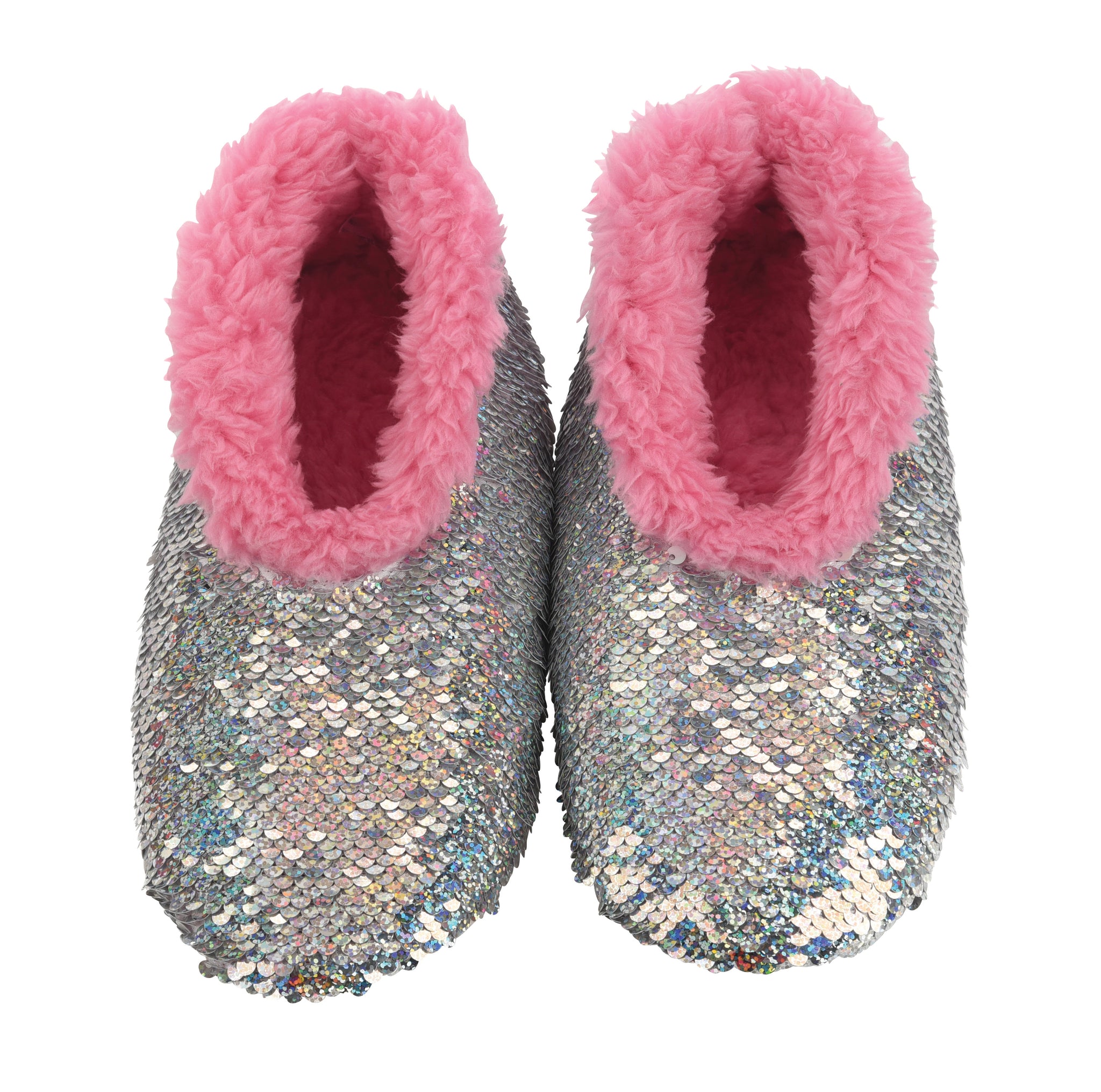 snoozies red sequin slippers