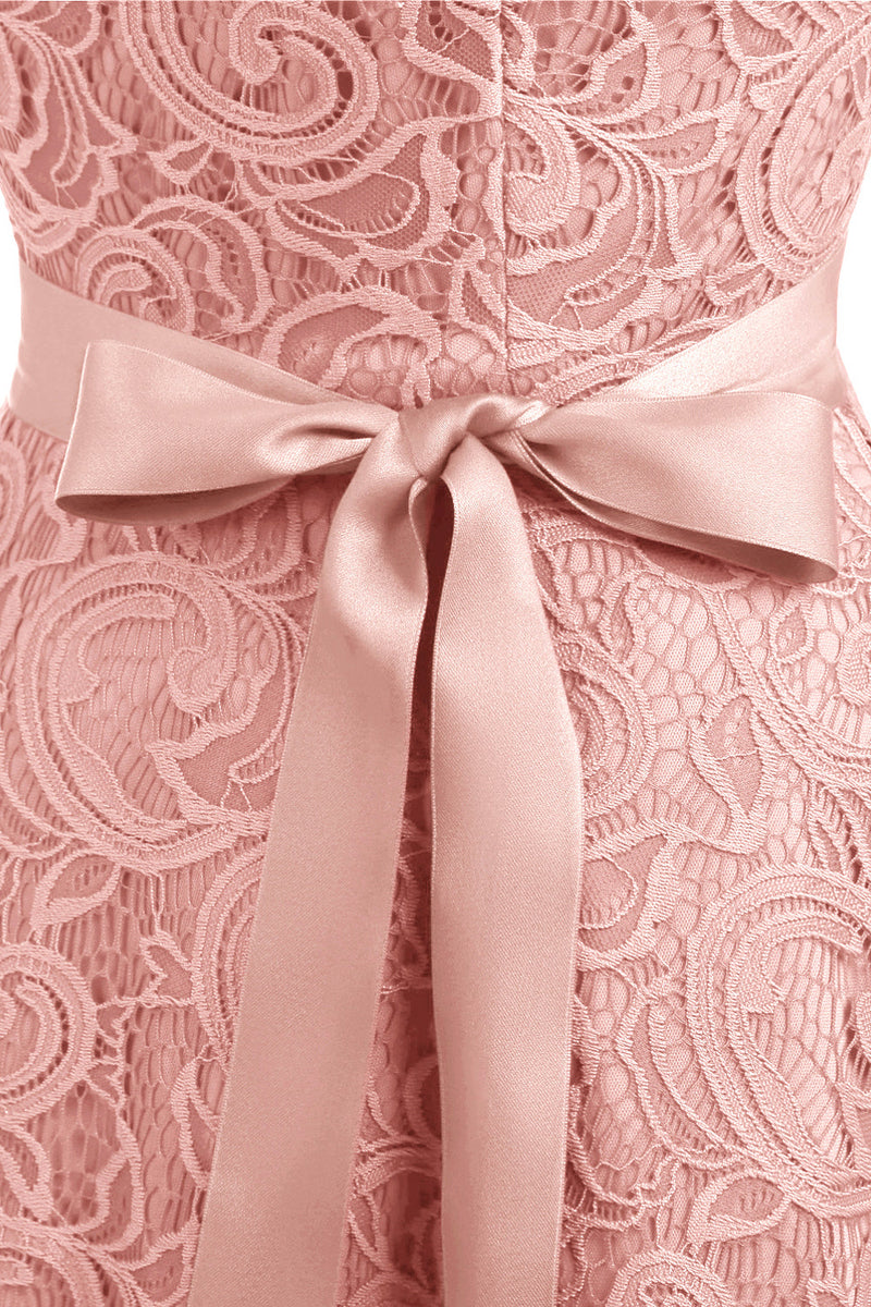 Load image into Gallery viewer, rødme v-hals blonder fest kjole med sash