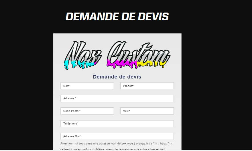 demande devis d'une selle moto sur-mesure chez noxcustom