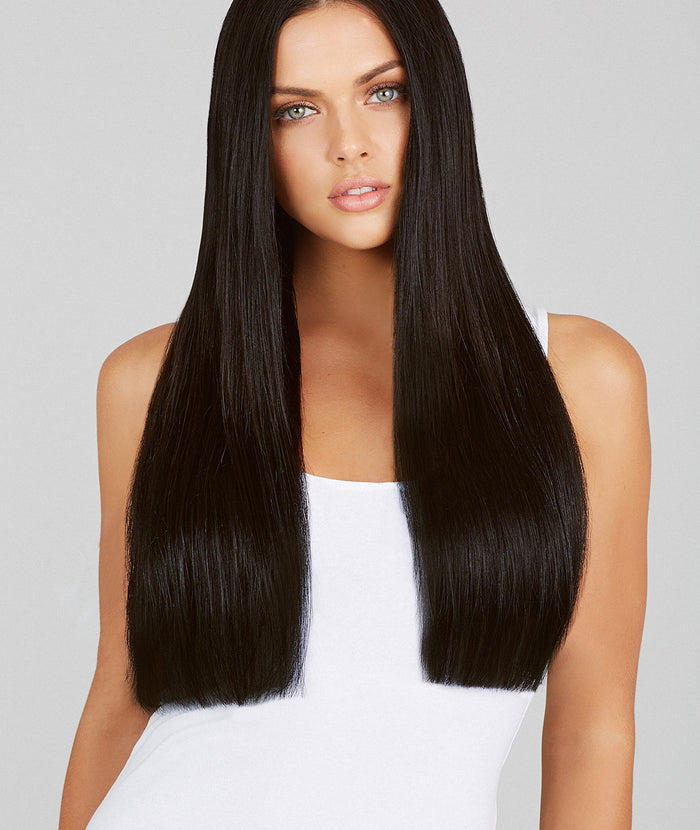 Natural Black 20 Inch Clip In Hair Extensions Leyla Milani Hair