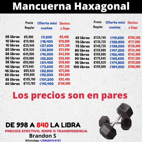 55LBS MANCUERNAS HEXAGONALES