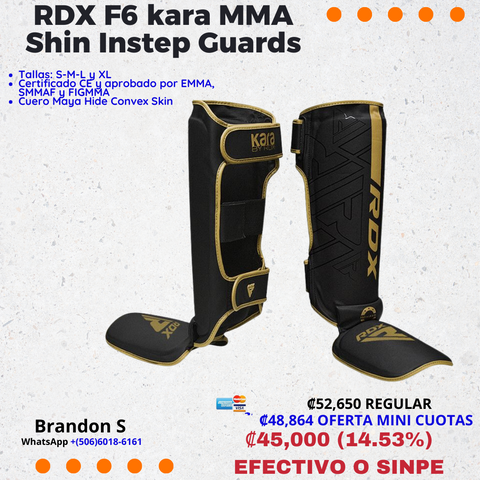 RDX F6 Kara MMA Shin Instep Guards: Protección Elite en MMA