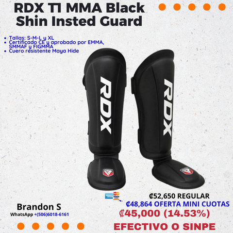 RDX T1 MMA Black Shin Insted Guard: Tu Armadura en el Ring