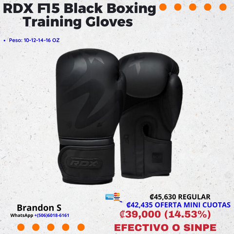 RDX F15 Black Boxing Training Gloves: La Esencia del Boxeo Moderno