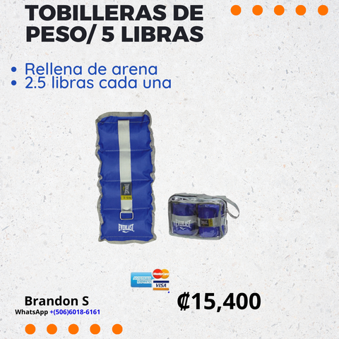 Tobilleras de Peso 5 LB/Mma Equipamientos/Costa Rica/Tienda Deportiva[#1]🔥  – MMA Equipamientos CR