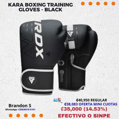 RDX F6 Kara Boxing Training Gloves: Elegancia y Poder en Color Negro