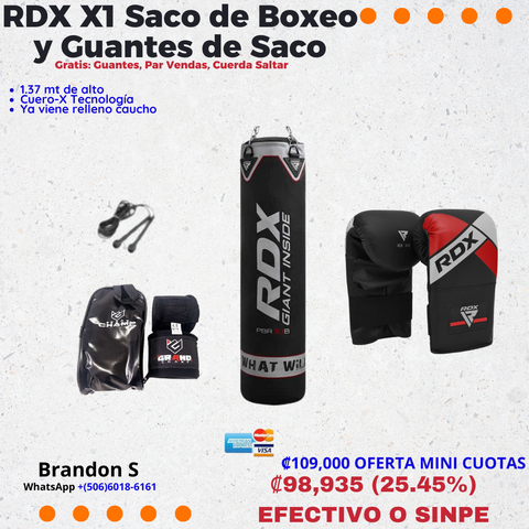 ¡Gran Oferta RDX X1! Saco de Boxeo y Guantes de Calidad Premium