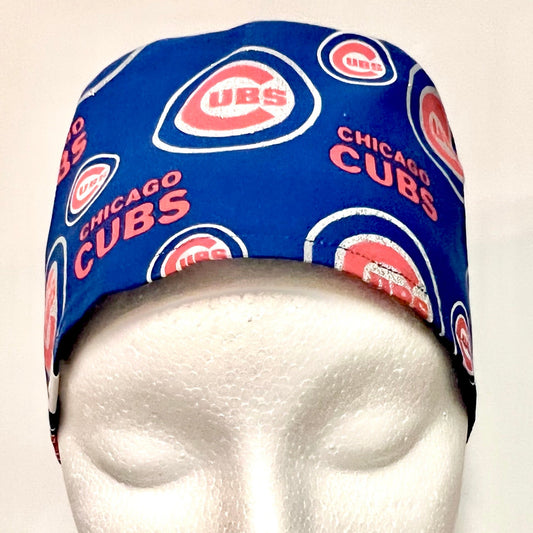 CHICAGO CUBS Blue White Red Scrub Hat Surgery Surgical Skull 