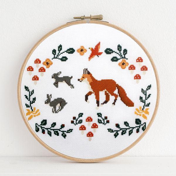 Fox in Leaves Fall Cross Stitch Pattern - Instant Download!