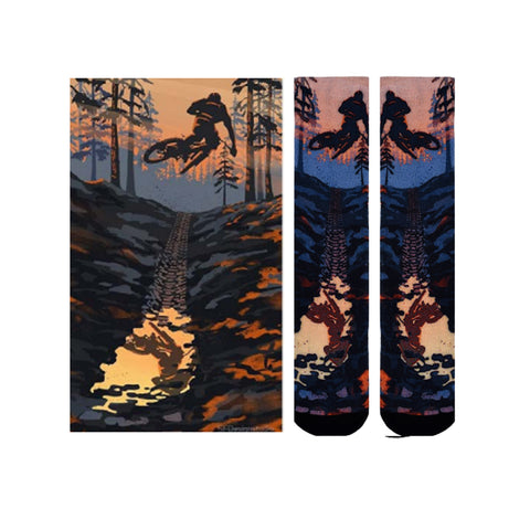 Sierra Socks Mud Bike Pattern Unisex Socks, Unique Nature Pattern Socks🧦