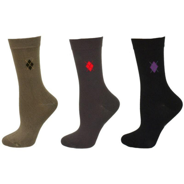 Sierra Socks Women Dress Argyle Bamboo Socks - 1 or 3 Pair Pack, Birthday Gifts for Mom🧦