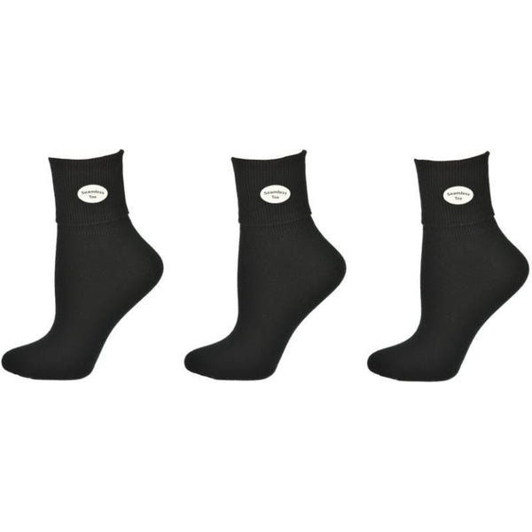 Sierra Socks Big Girls 3 Pairs Pack Pima Cotton School Uniform Turn Cuff Socks 🧦