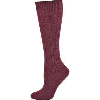 Classic Cable Knit Acrylic Knee High Socks 3 Pair Pack Women