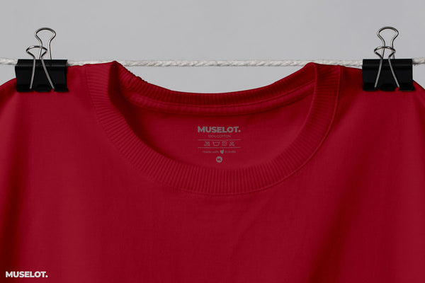 Red plain full sleeves t shirts for men and women