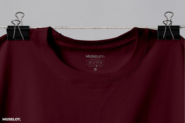 Maroon plain t shirt for men