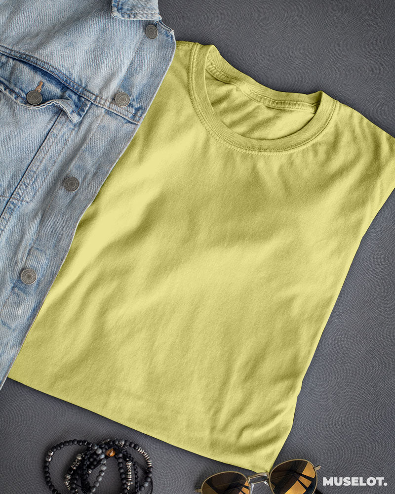 uitbreiden stil Giet Plain yellow t shirt | Branded women's t shirt online | Muselot