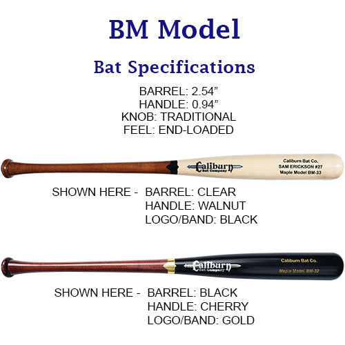 BM Model - Maple Baseball Bat – Caliburn Bat Co.