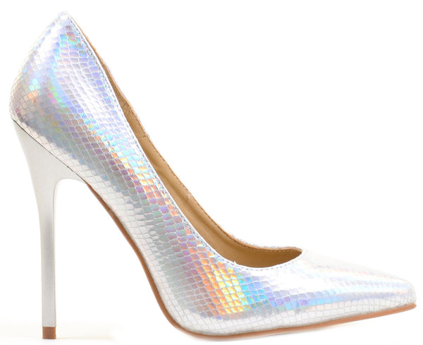 iridescent high heels