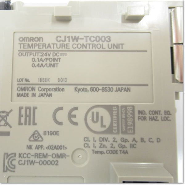 ☆未使用☆ OMRON PLC CJ1W-TC003 温度入力ユニット