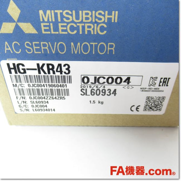 要見積]三菱電機(FA) HG-KR43 三菱ACサーボ J4サーボモータ(低慣性 小容量)定格回転速度3000r min 定格出力0.4kW  通販