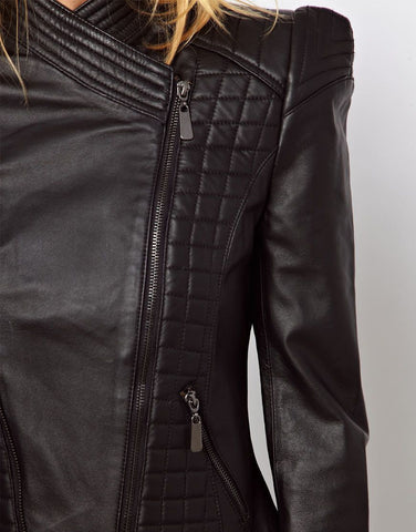Women's Broad Shoulders Leather jacket